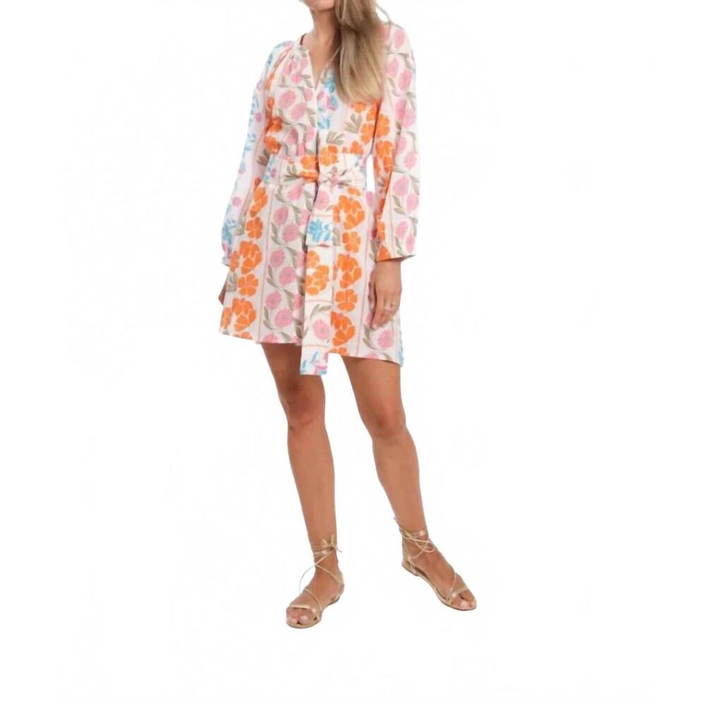 NEW BINDU paige long sleeve mini dress in confetti